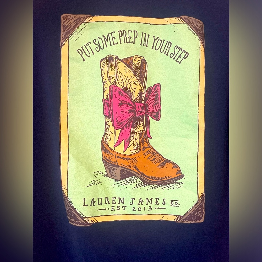 Lauren James Large Cowgirl Boot Put Some Prep In Your Step Longsleeve shirt